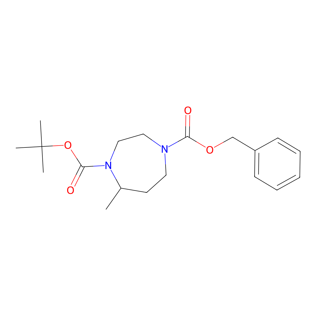 4-(1,1-Dimethylethyl) 1-(phenylmethyl) (5R)-tetrahydro-5-methyl-1H-1,4-diazepine-1,4(5H)-dicarboxylate molecular structure, CAS 1030377-25-3