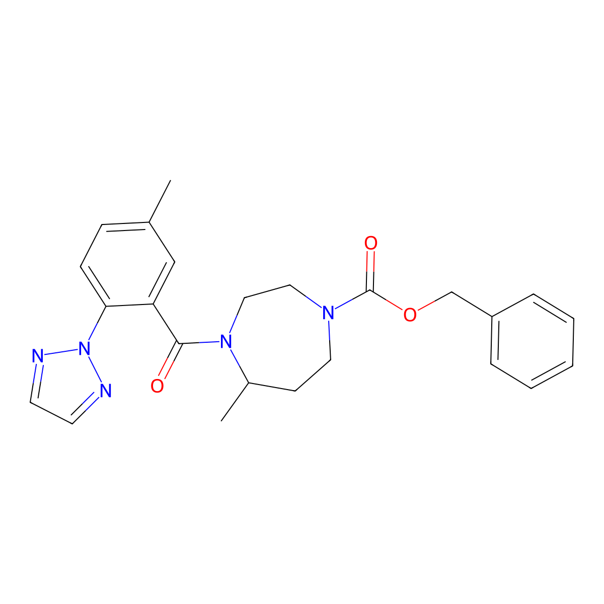 (R)-Benzyl 5-methyl-4-(5-methyl-2-(2H-1,2,3-triazol-2-yl)benzoyl)-1,4-diazepane-1-carboxylate molecular structure, CAS 1030377-31-1