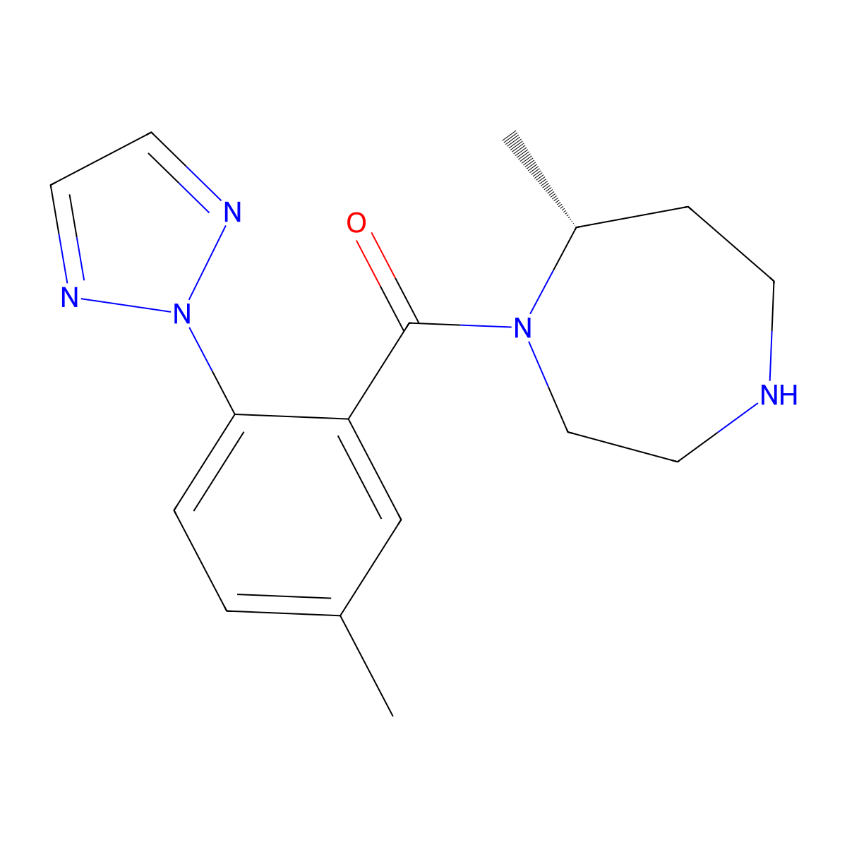 (R)-(7-Methyl-1,4-diazepan-1-YL)(5-methyl-2-(2H-1,2,3-triazol-2-YL)phenyl)methanone molecular structure, CAS 1030377-32-2