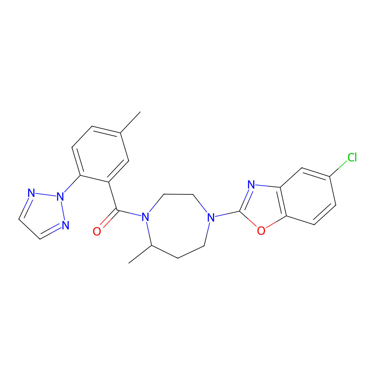 Suvorexant molecular structure, CAS 1030377-33-3