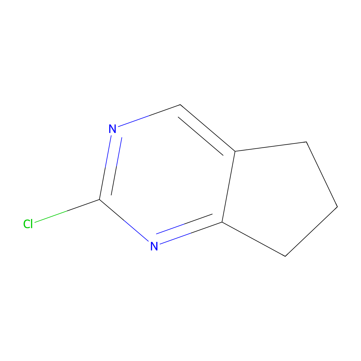 2-chloro-5H,6H,7H-cyclopenta[d]pyrimidine molecular structure, CAS 1030377-43-5