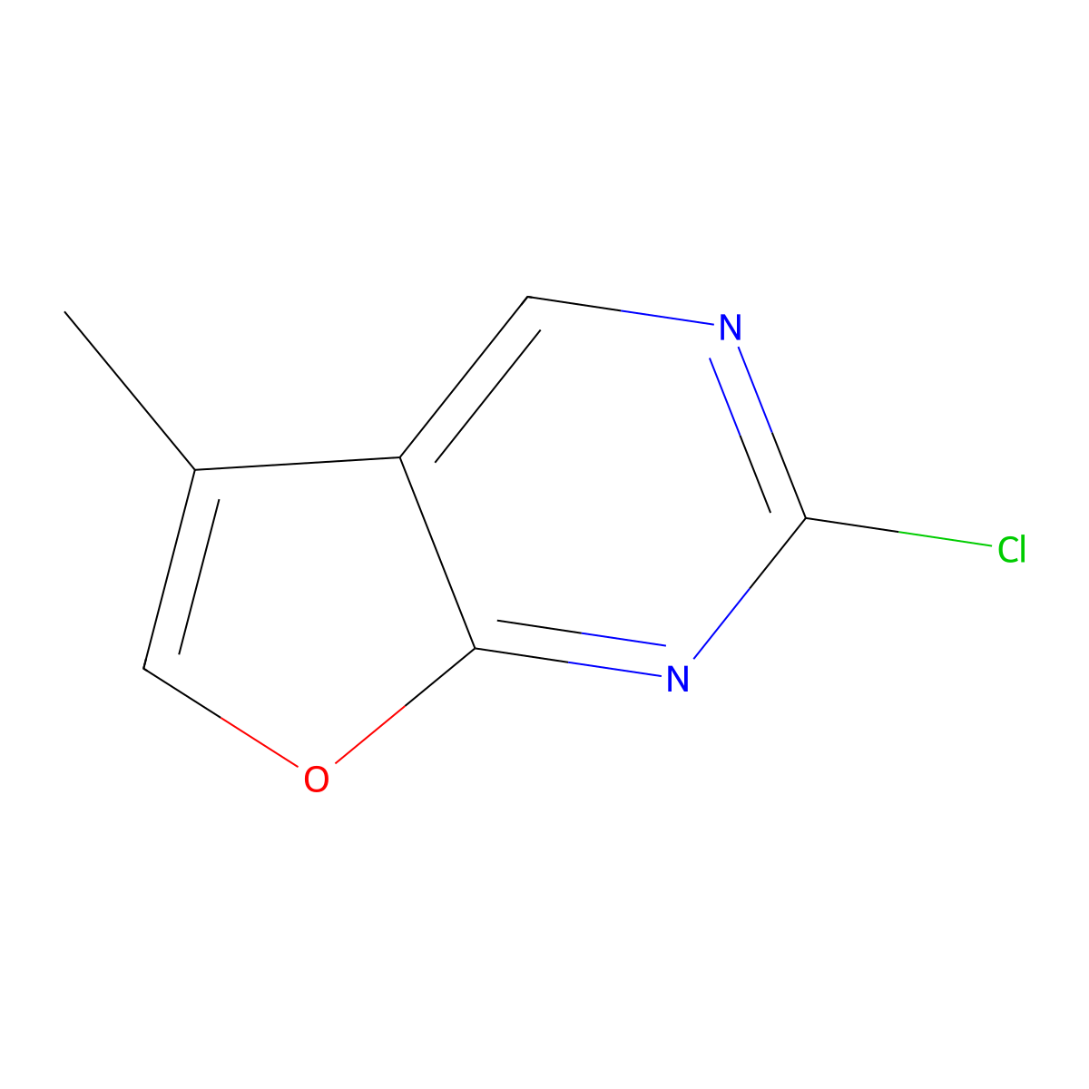 2-Chloro-5-methylfuro[2,3-d]pyrimidine molecular structure, CAS 1030377-49-1