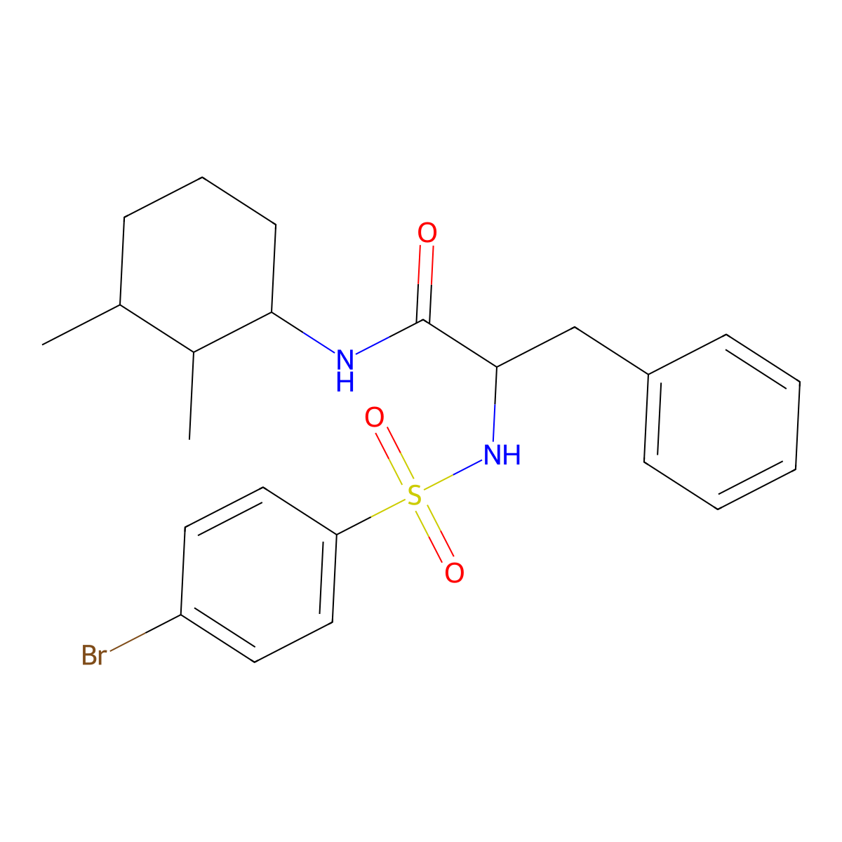 2-(4-Bromobenzenesulfonamido)-N-(2,3-dimethylcyclohexyl)-3-phenylpropanamide molecular structure, CAS 1030378-94-9