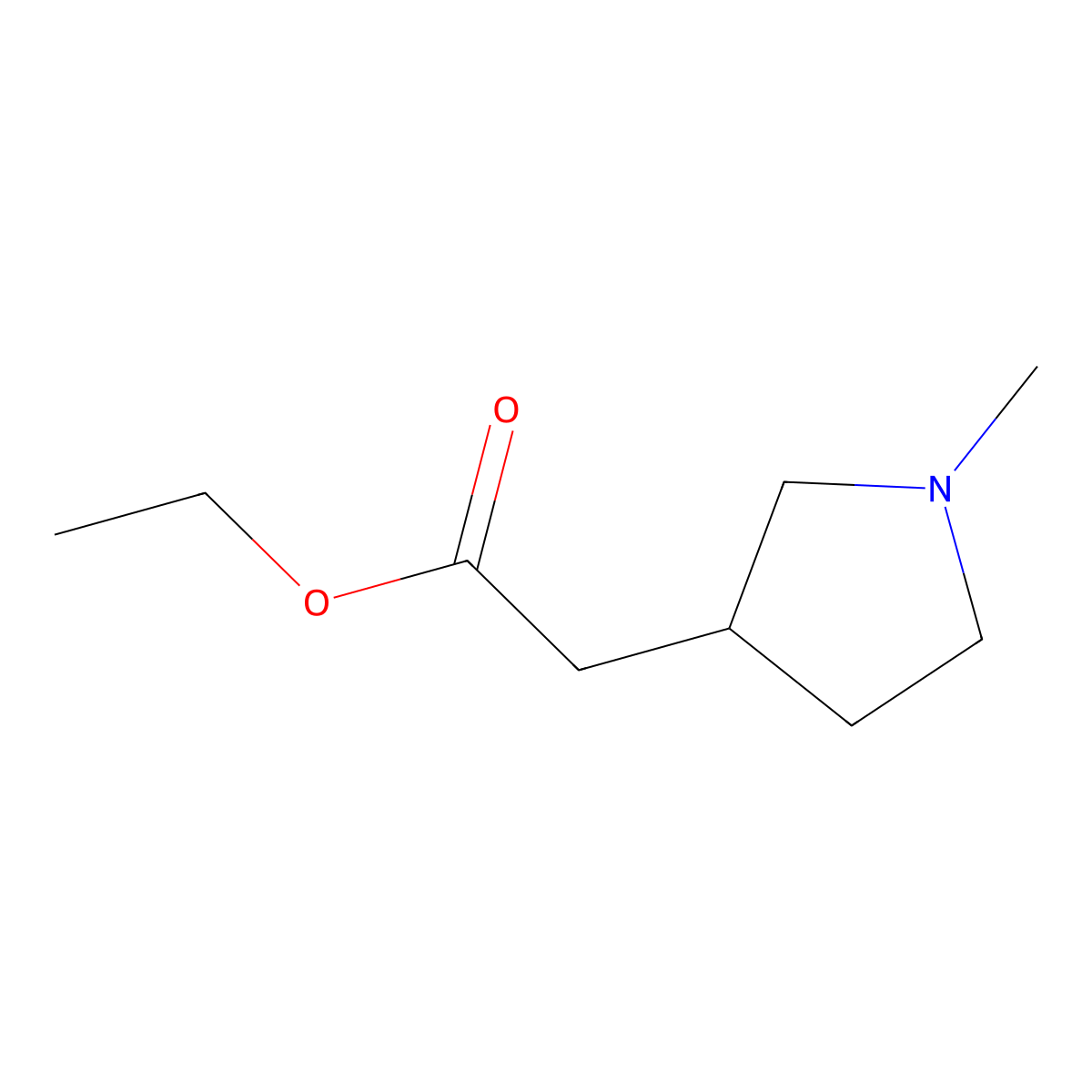Ethyl 2-(1-methylpyrrolidin-3-yl)acetate molecular structure, CAS 103038-21-7