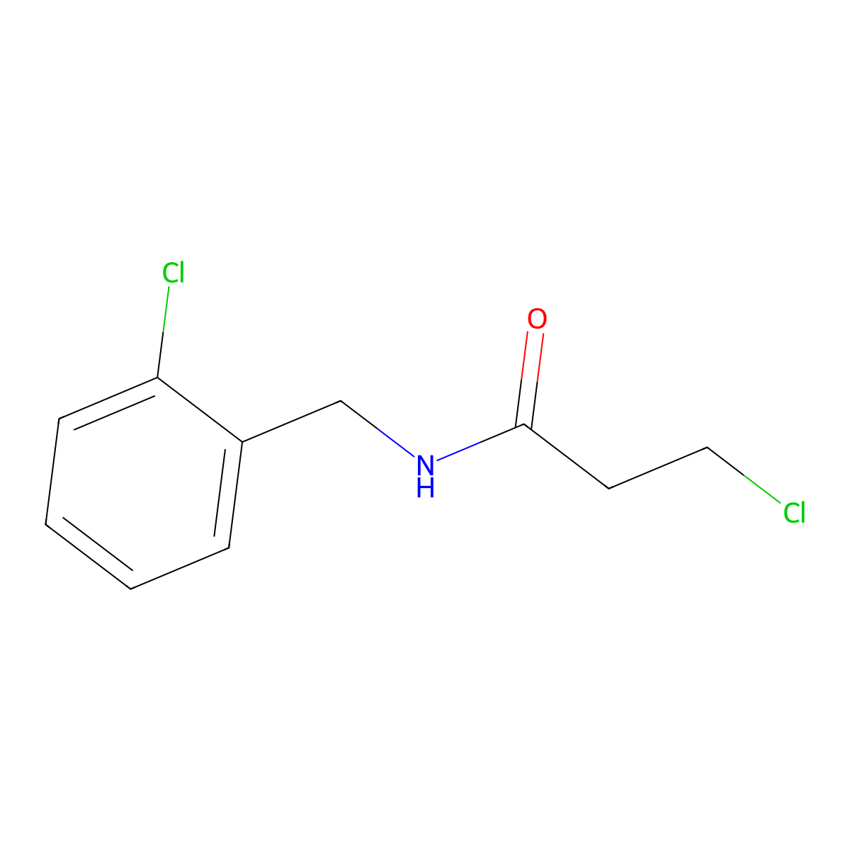 3-chloro-N-(2-chlorobenzyl)propanamide molecular structure, CAS 103038-66-0