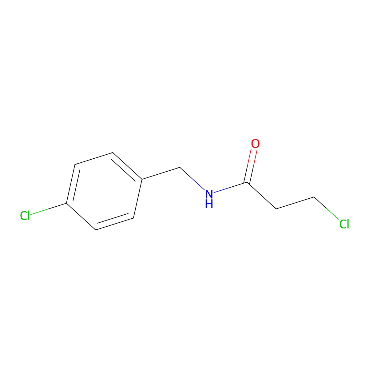 3-chloro-N-(4-chlorobenzyl)propanamide molecular structure, CAS 103038-67-1