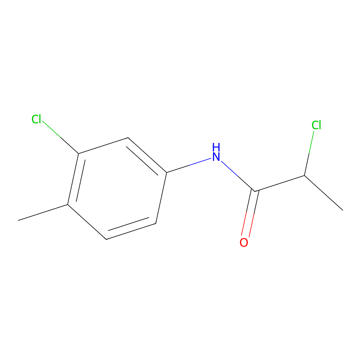 2-chloro-N-(3-chloro-4-methylphenyl)propanamide molecular structure, CAS 103038-68-2