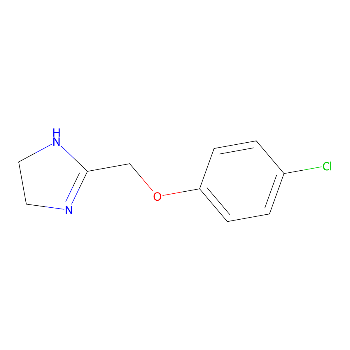 2-[(4-chlorophenoxy)methyl]-4,5-dihydro-1H-imidazole molecular structure, CAS 103038-98-8