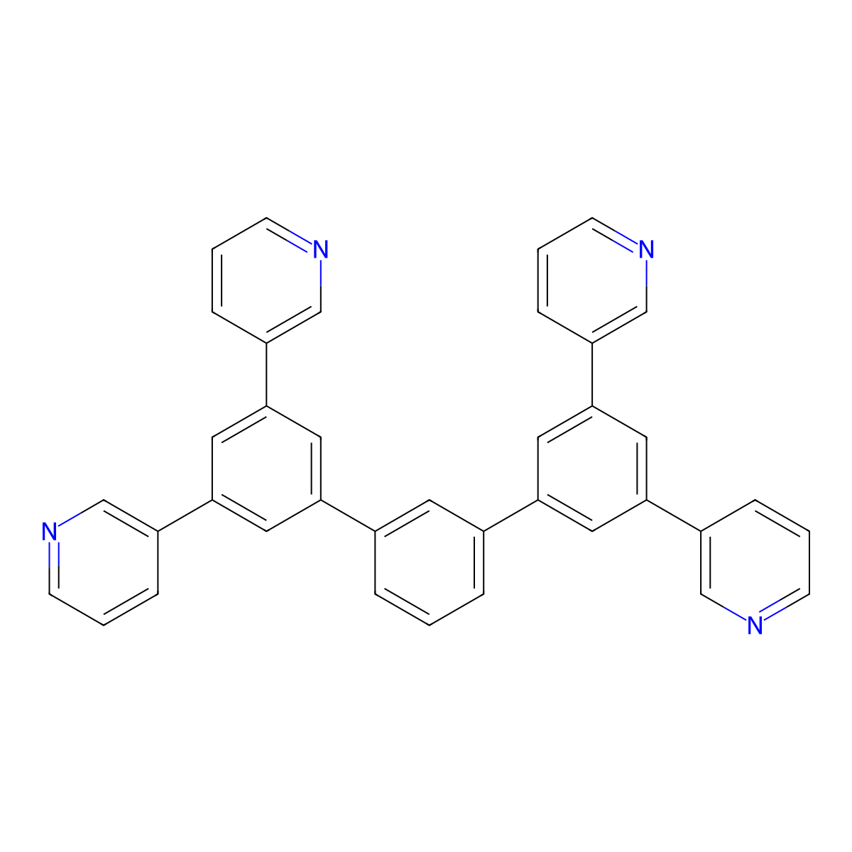 1,3-Bis[3,5-di(pyridin-3-yl)phenyl]benzene molecular structure, CAS 1030380-38-1