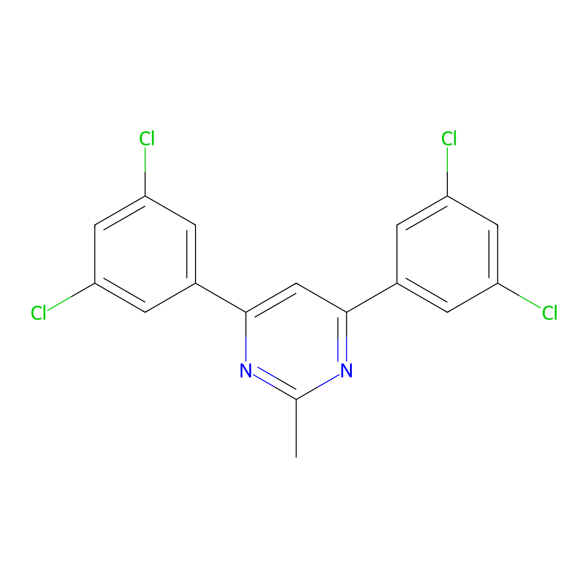 4,6-Bis(3,5-dichlorophenyl)-2-methylpyrimidine molecular structure, CAS 1030380-50-7