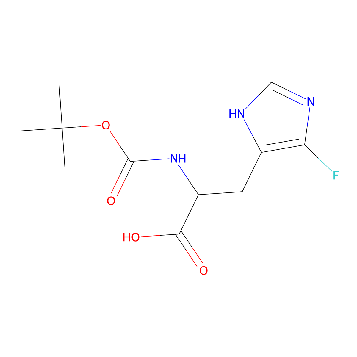 (S)-N-Boc-4(5)-fluoro-histidine molecular structure, CAS 1030383-58-4