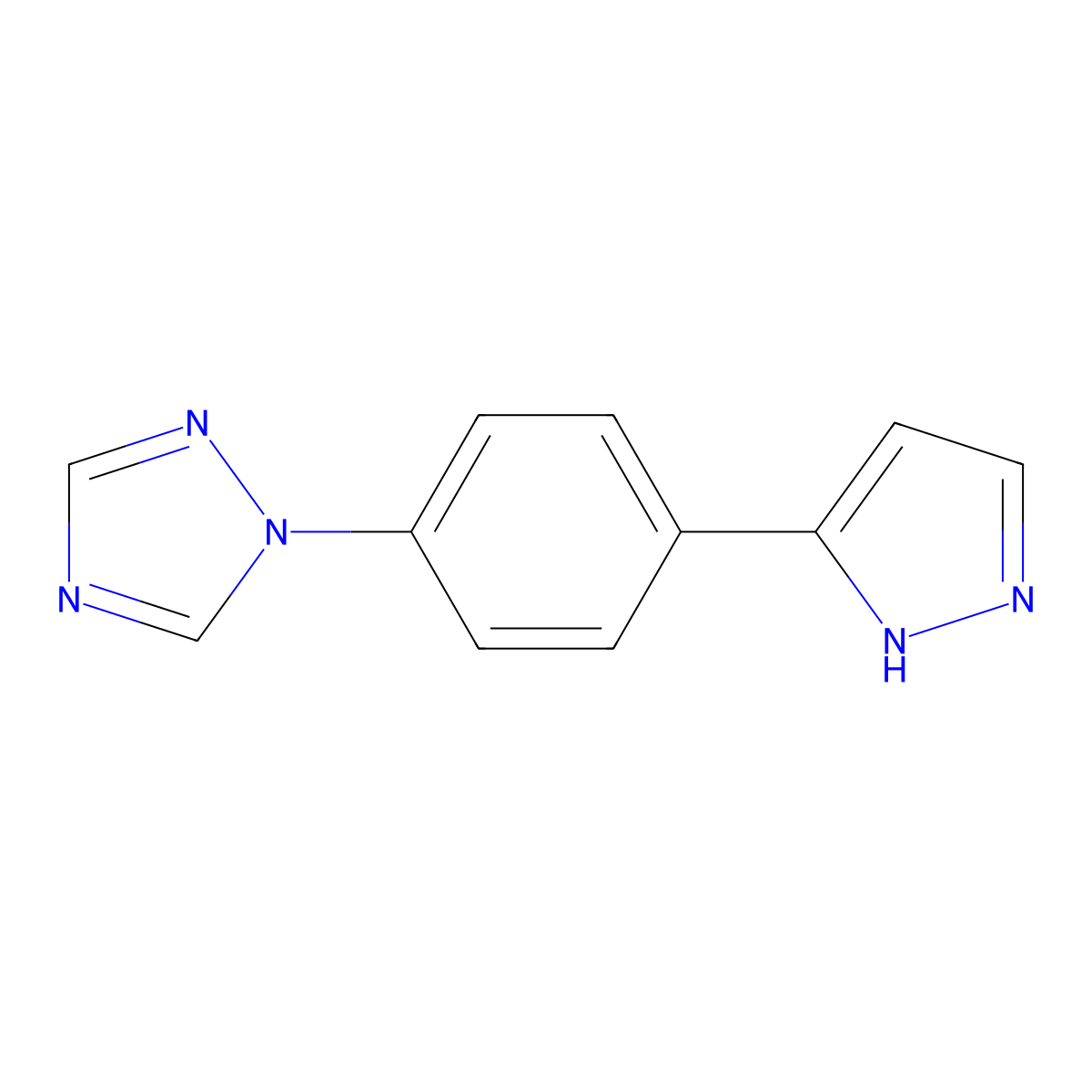 1-[4-(1H-pyrazol-5-yl)phenyl]-1H-1,2,4-triazole molecular structure, CAS 1030385-93-3