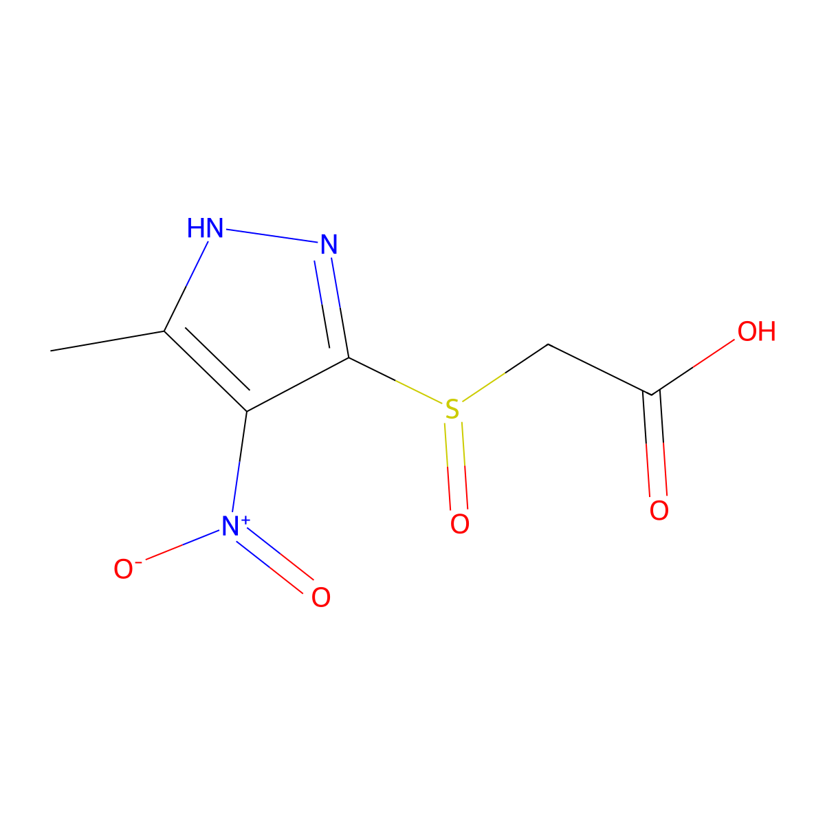 (5-Methyl-4-nitro-2H-pyrazole-3-sulfinyl)-acetic acid molecular structure, CAS 1030388-56-7