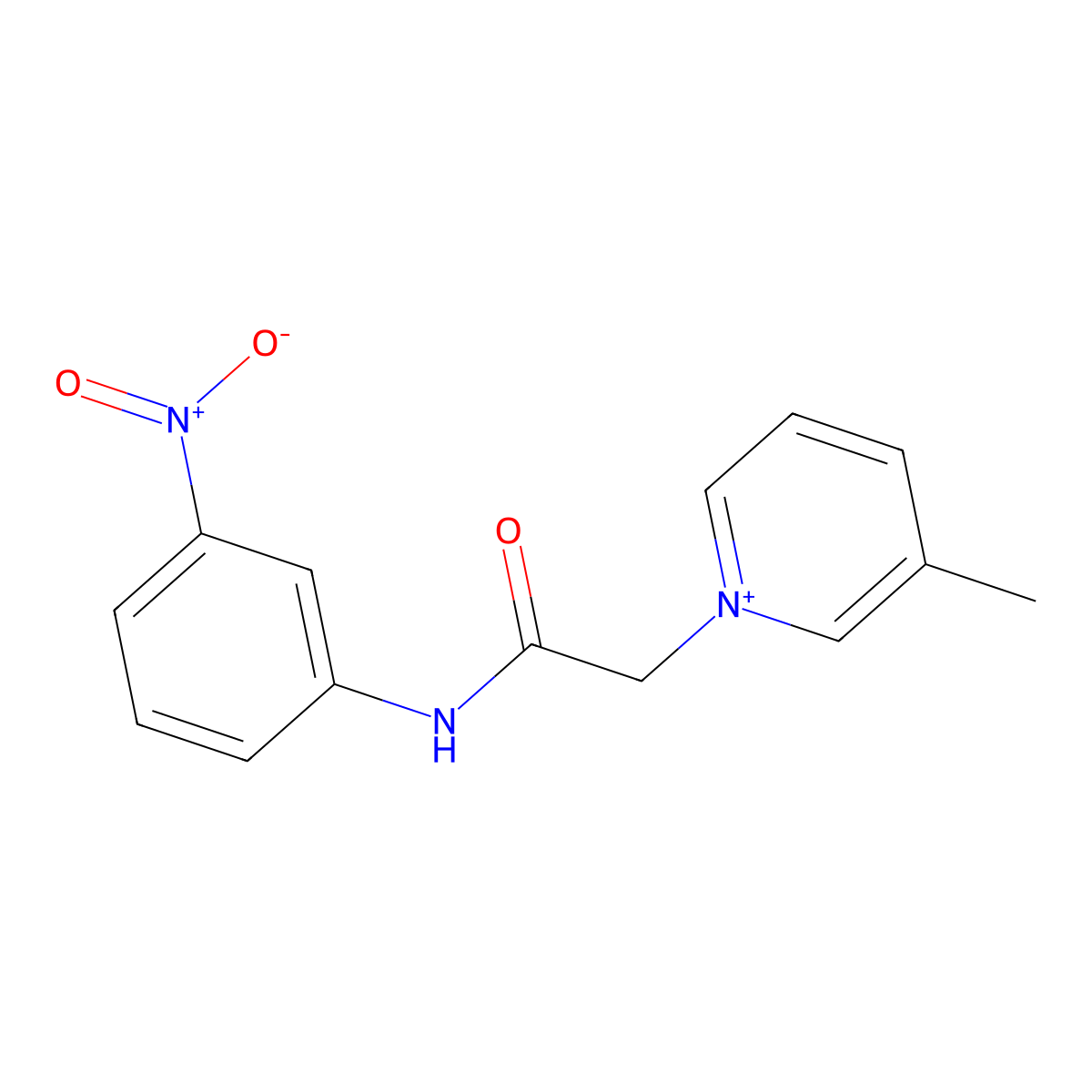 3-Methyl-1-[(3-nitro-phenylcarbamoyl)-methyl]-pyridinium molecular structure, CAS 1030389-07-1