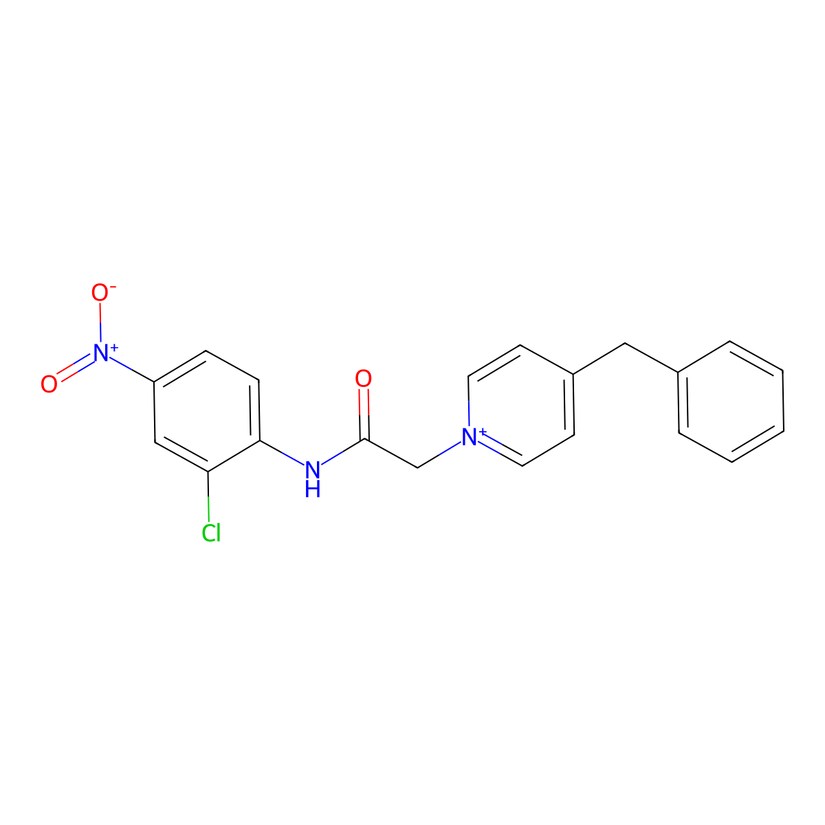 4-Benzyl-1-[(2-chloro-4-nitro-phenylcarbamoyl)-methyl]-pyridinium molecular structure, CAS 1030389-62-8