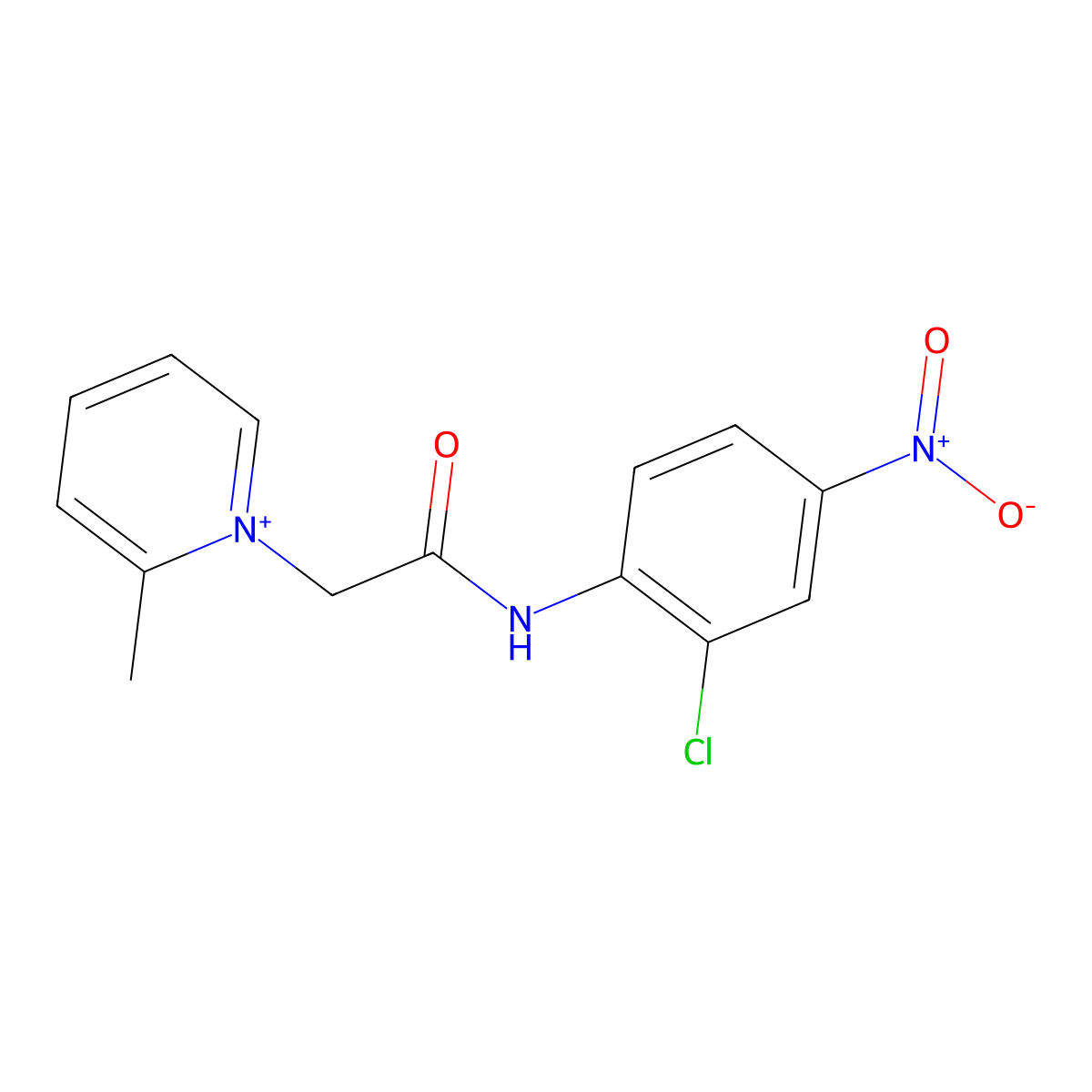 1-[(2-Chloro-4-nitro-phenylcarbamoyl)-methyl]-2-methyl-pyridinium molecular structure, CAS 1030389-91-3