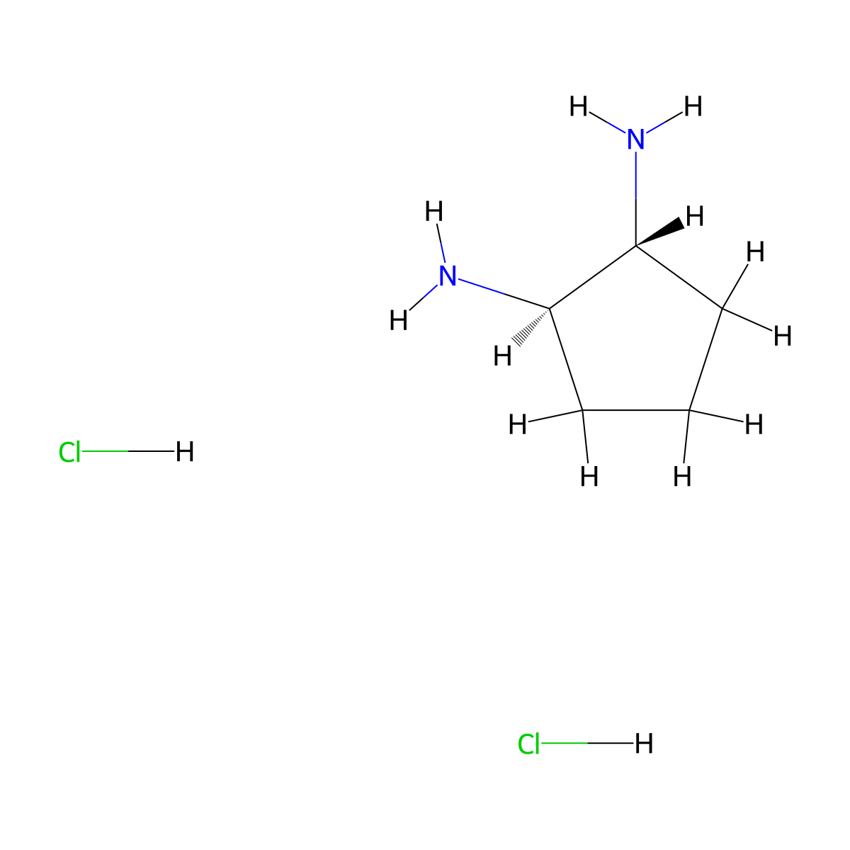 (1R,2R)-Cyclopentane-1,2-diamine--hydrogen chloride (1/2) molecular structure, CAS 1030390-38-5