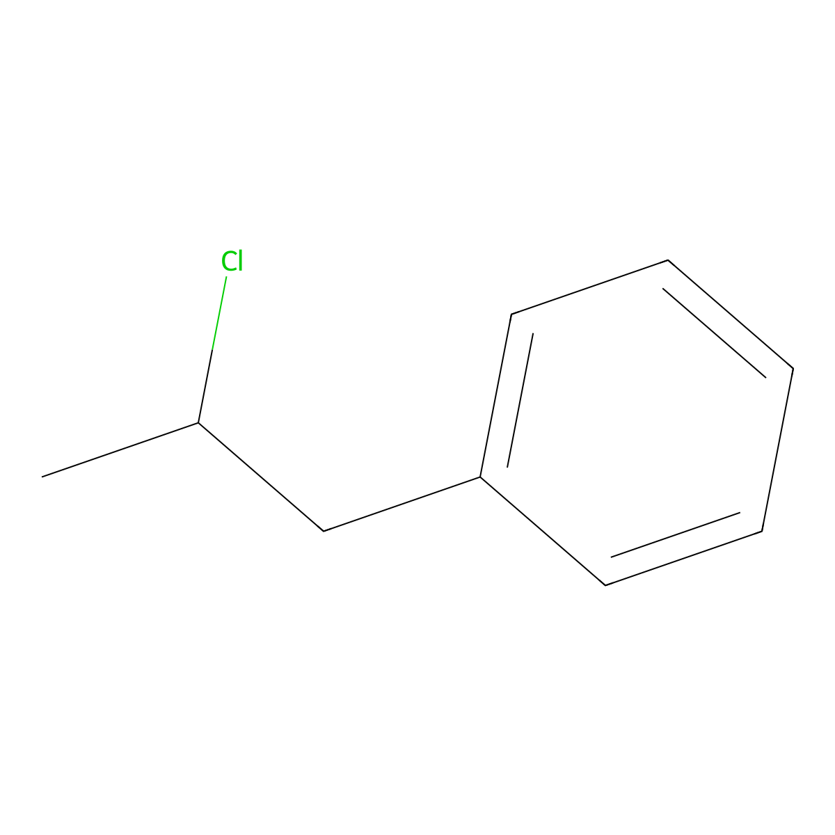 (2-Chloropropyl)benzene molecular structure, CAS 10304-81-1