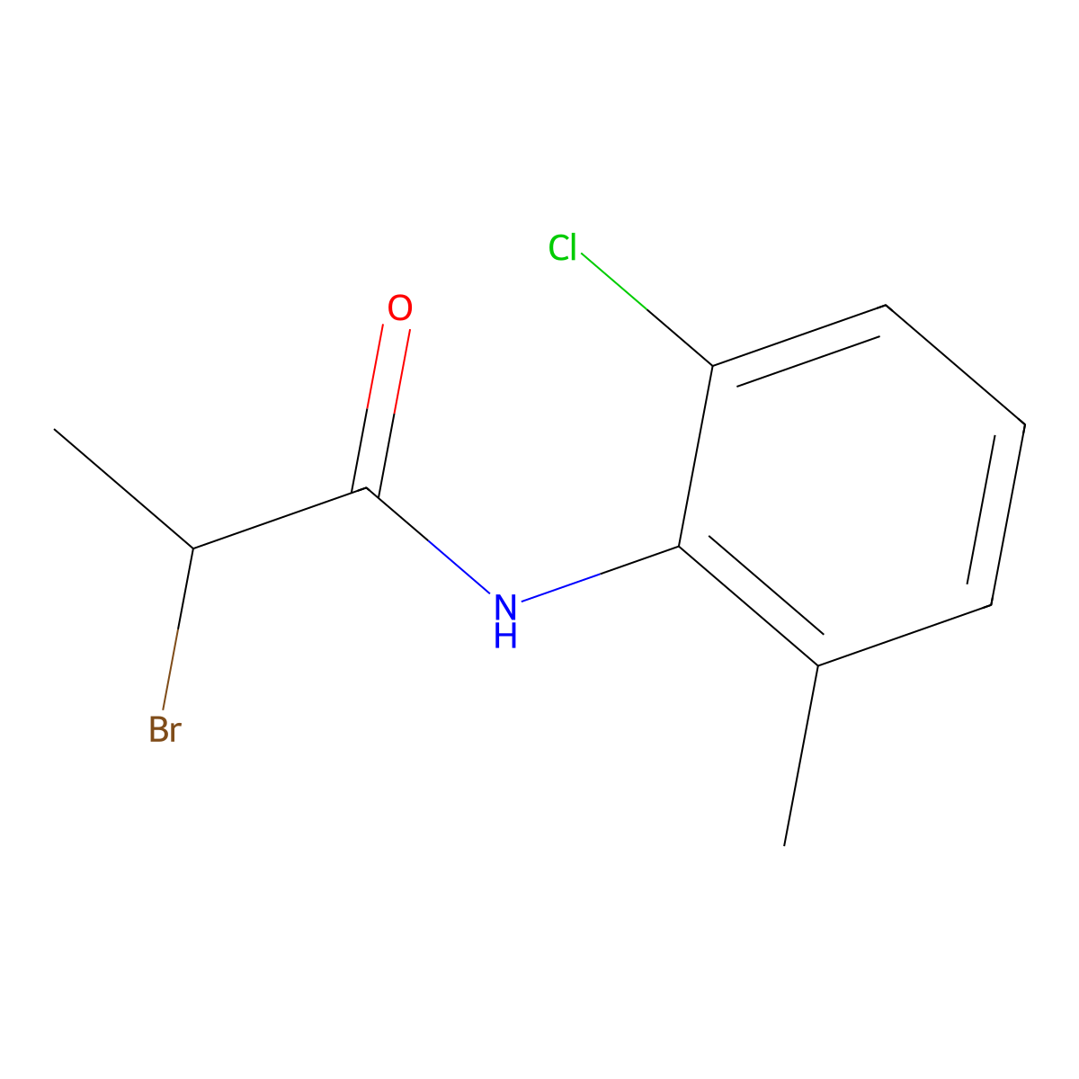 2-Bromo-N-(2-chloro-6-methylphenyl)propanamide molecular structure, CAS 103040-17-1