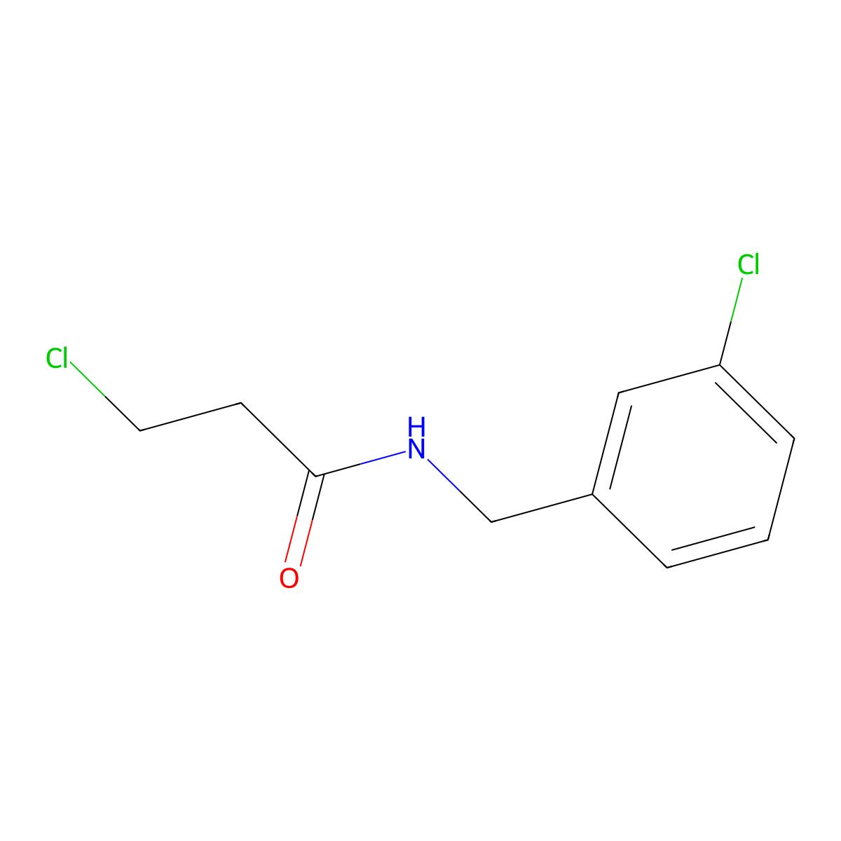 3-chloro-N-(3-chlorobenzyl)propanamide molecular structure, CAS 103040-54-6