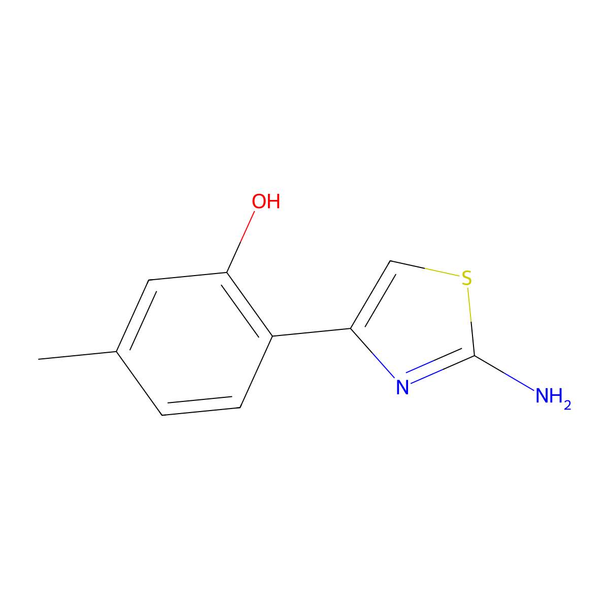 2-(2-Amino-1,3-thiazol-4-yl)-5-methylphenol molecular structure, CAS 103040-81-9