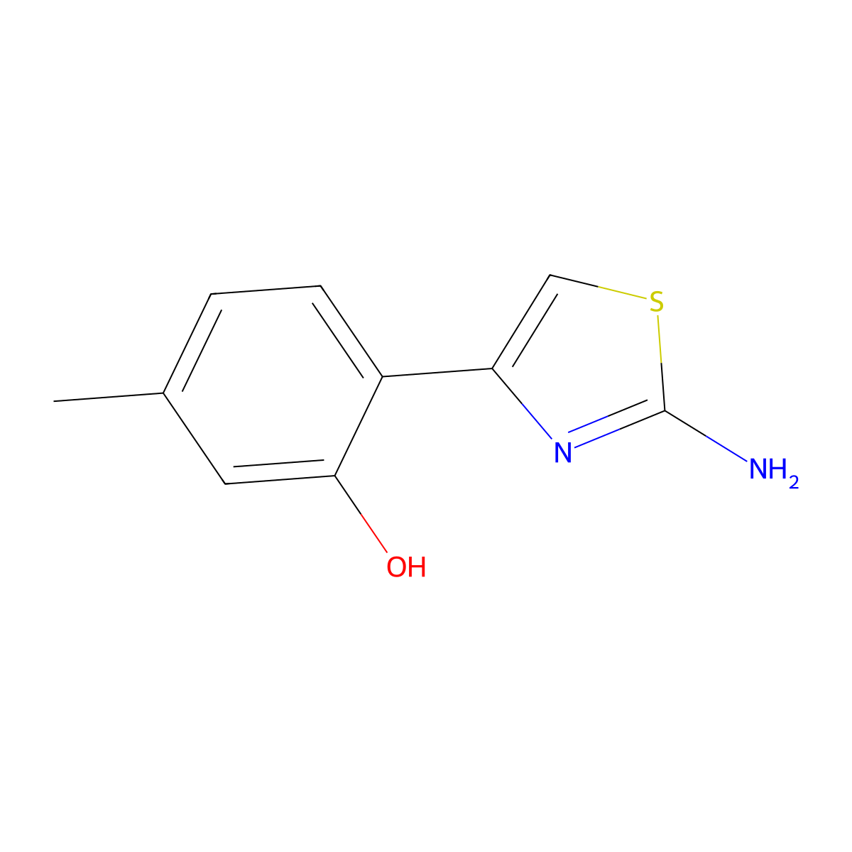 2-(2-Amino-1,3-thiazol-4-yl)-5-methylphenol molecular structure, CAS 103040-81-9