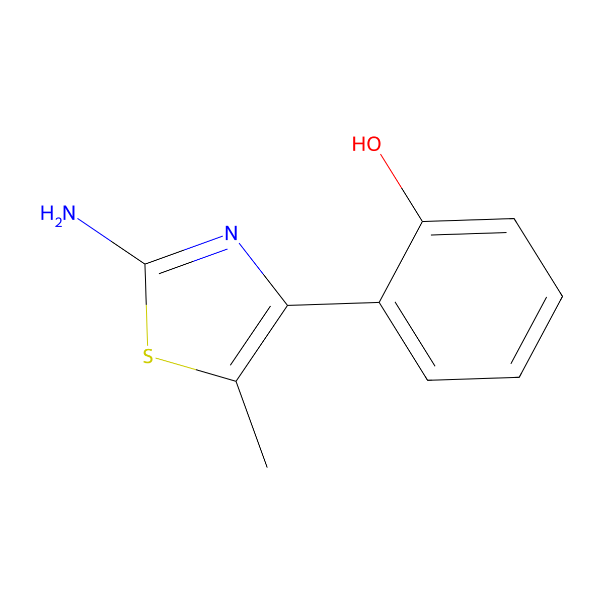 2-(2-Amino-5-methylthiazol-4-yl)phenol molecular structure, CAS 103040-82-0