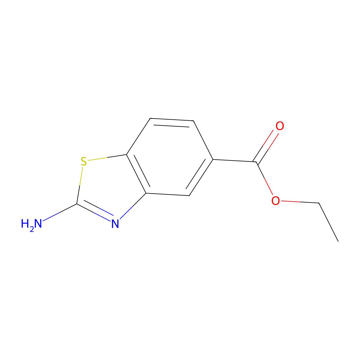 Ethyl 2-amino-1,3-benzothiazole-5-carboxylate molecular structure, CAS 103040-92-2