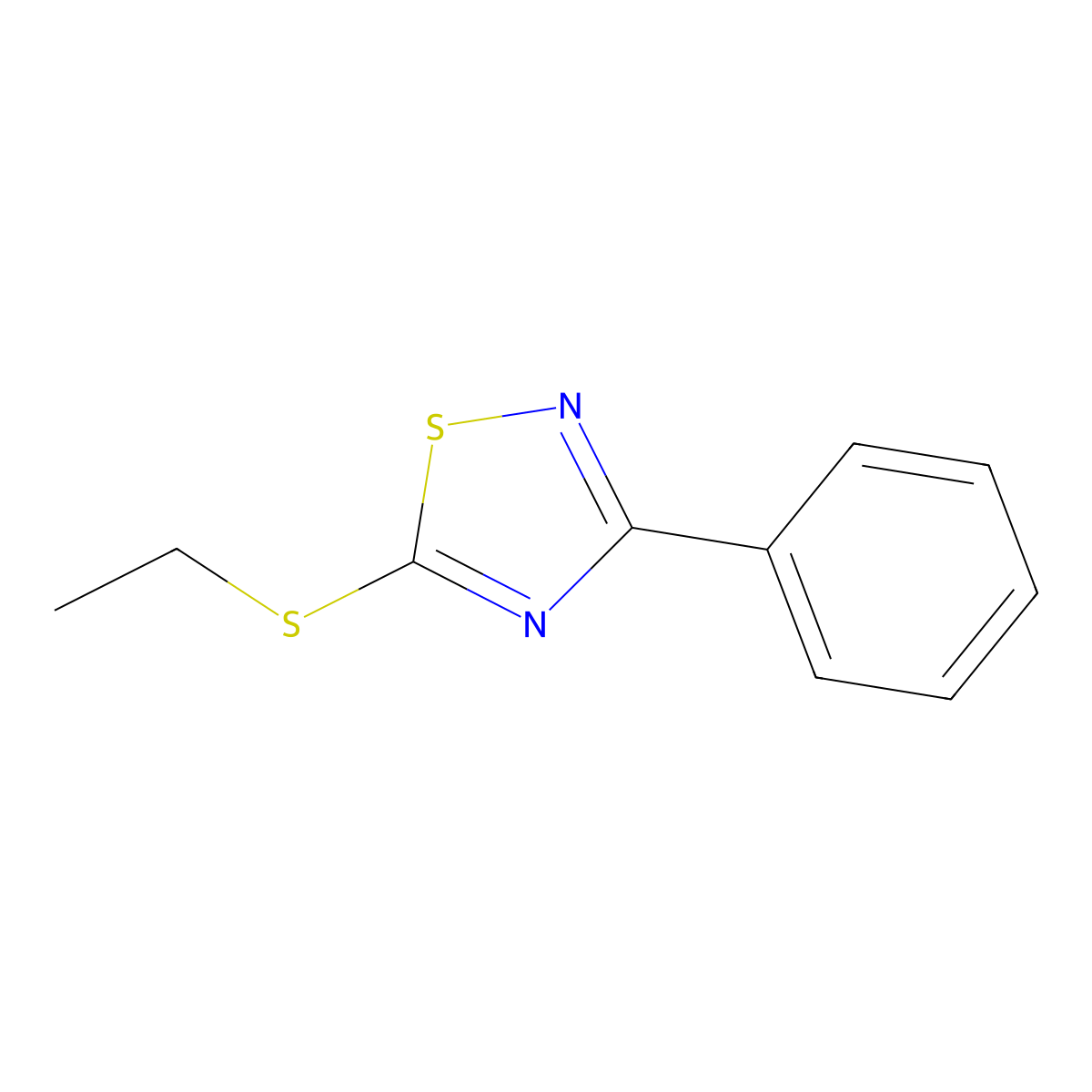 5-(Ethylsulfanyl)-3-phenyl-1,2,4-thiadiazole molecular structure, CAS 103041-16-3