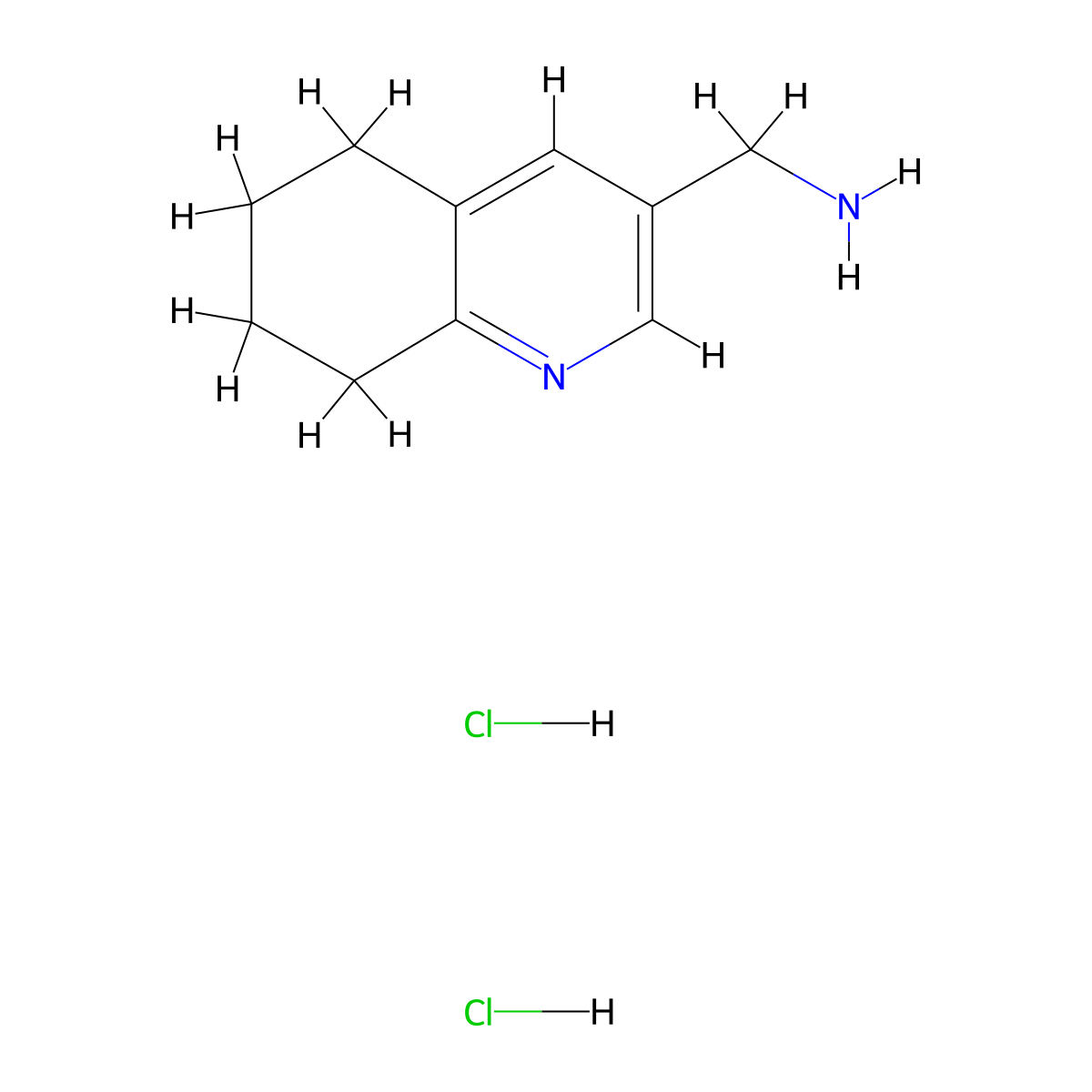 (5,6,7,8-Tetrahydroquinolin-3-yl)methanaminedihydrochloride molecular structure, CAS 103041-33-4