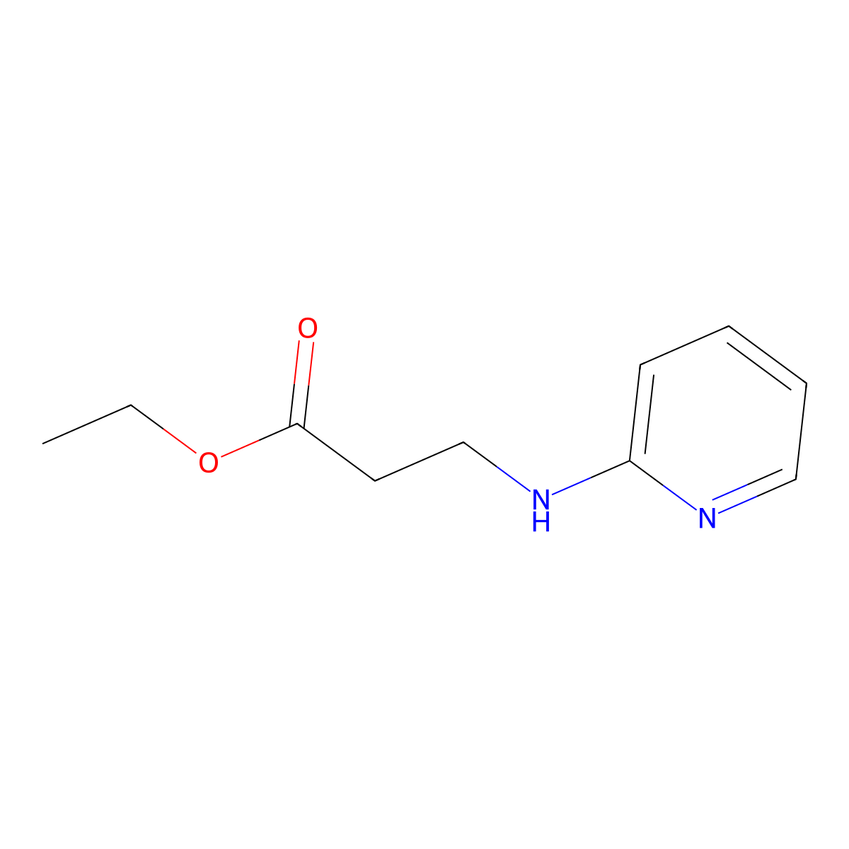 N-2-Pyridinyl-beta-alanine ethyl ester molecular structure, CAS 103041-38-9