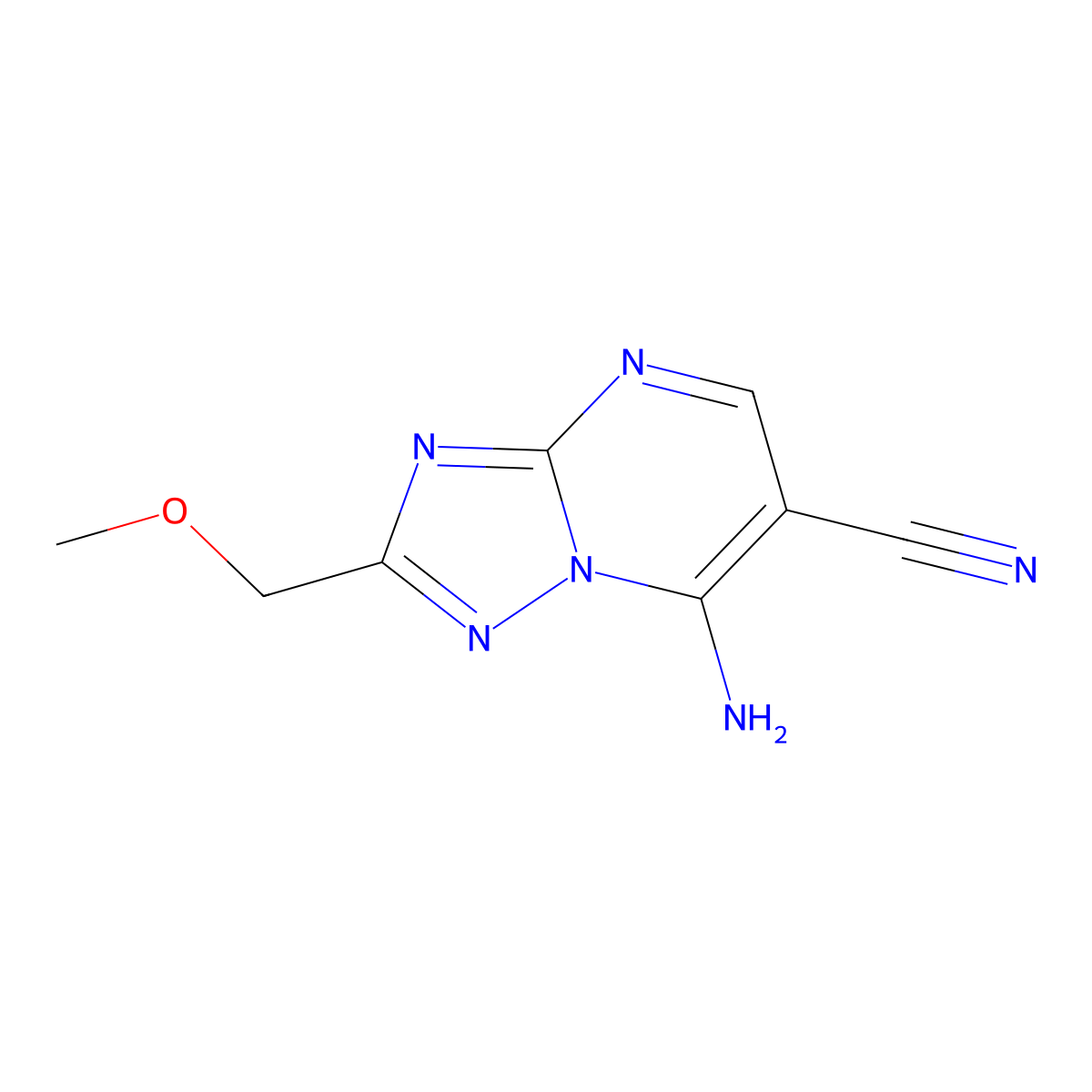 7-Amino-2-(methoxymethyl)-[1,2,4]triazolo[1,5-a]pyrimidine-6-carbonitrile molecular structure, CAS 1030419-72-7