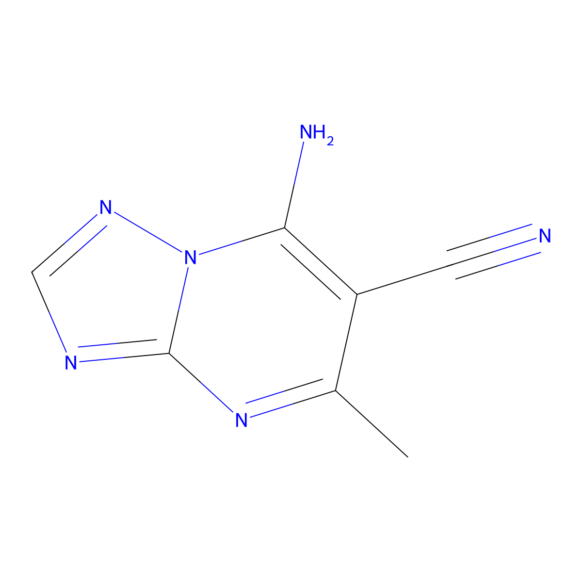 7-Amino-5-methyl-[1,2,4]triazolo[1,5-a]pyrimidine-6-carbonitrile molecular structure, CAS 1030419-74-9