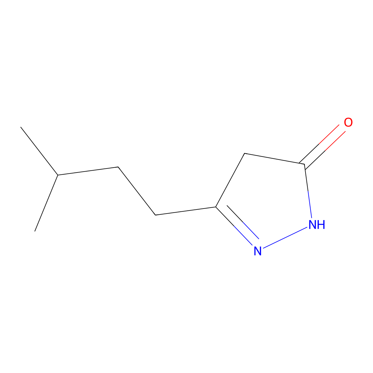 5-(3-methylbutyl)-2,4-dihydro-3H-pyrazol-3-one molecular structure, CAS 1030419-95-4