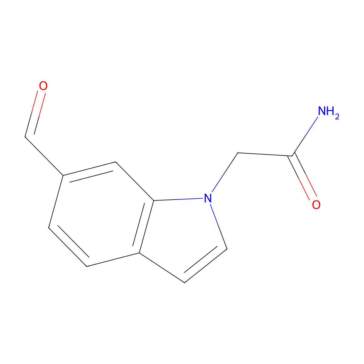 2-(6-formyl-1H-indol-1-yl)acetamide molecular structure, CAS 1030420-55-3