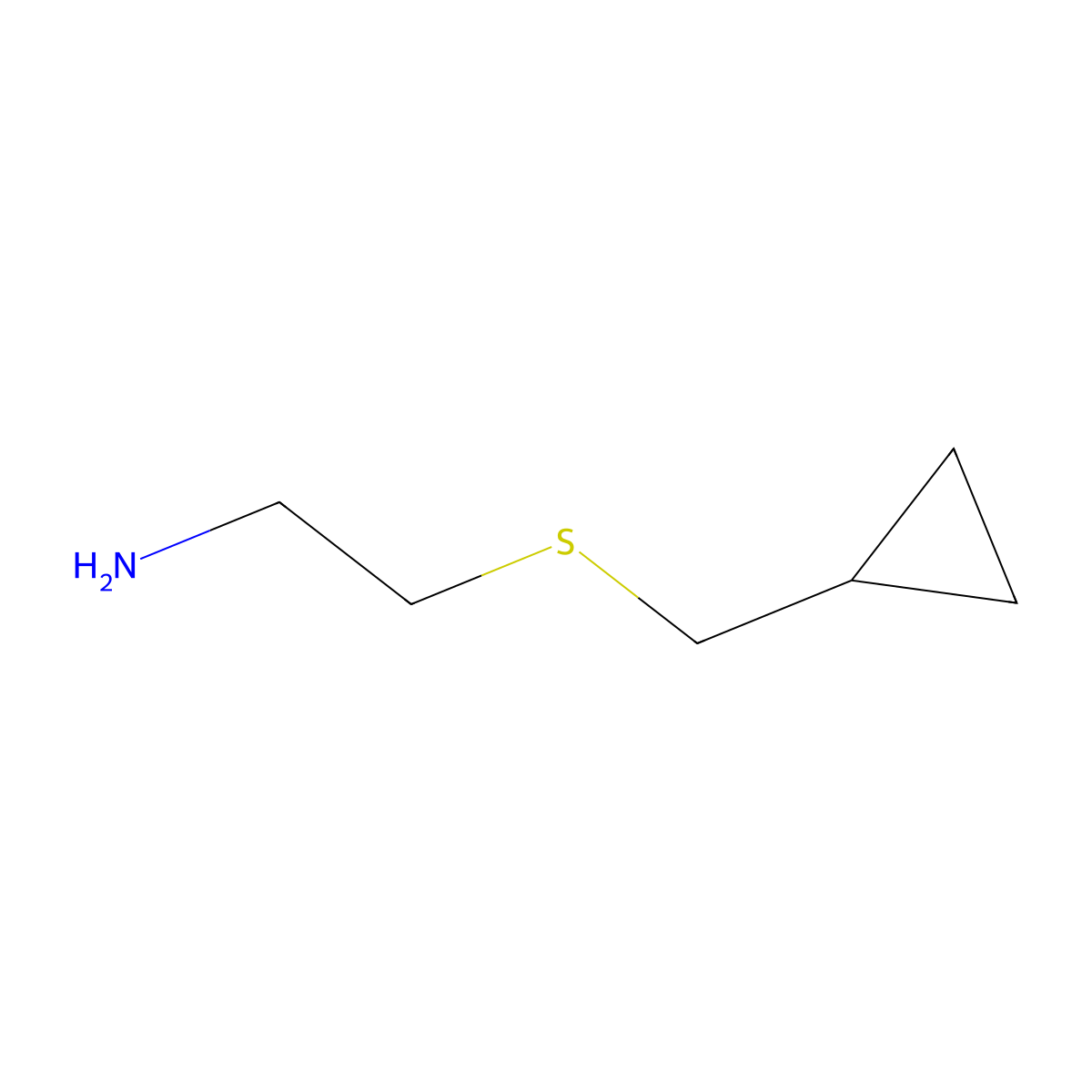 2-[(Cyclopropylmethyl)sulfanyl]ethan-1-amine molecular structure, CAS 1030420-69-9