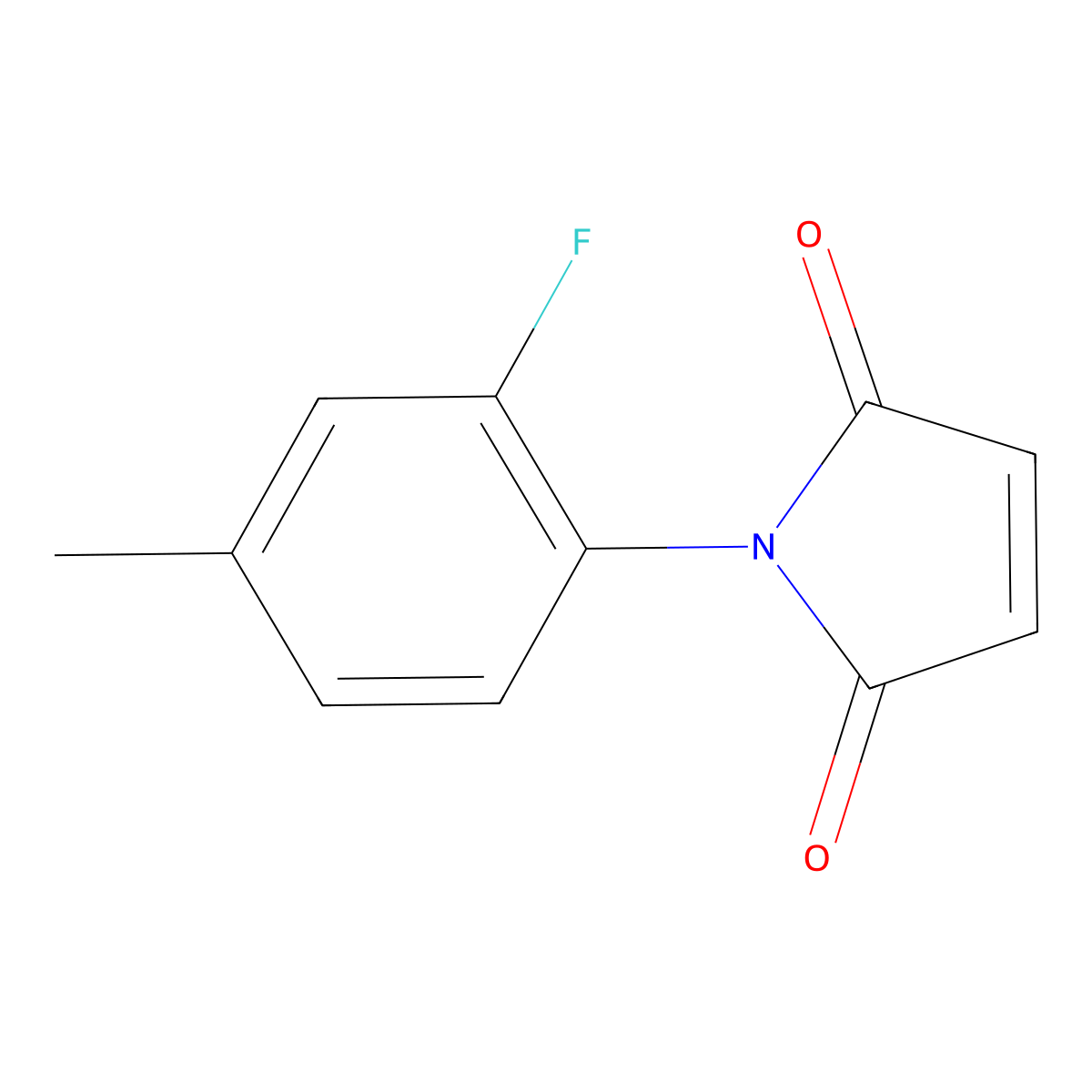 1-(2-fluoro-4-methylphenyl)-1H-pyrrole-2,5-dione molecular structure, CAS 1030420-86-0