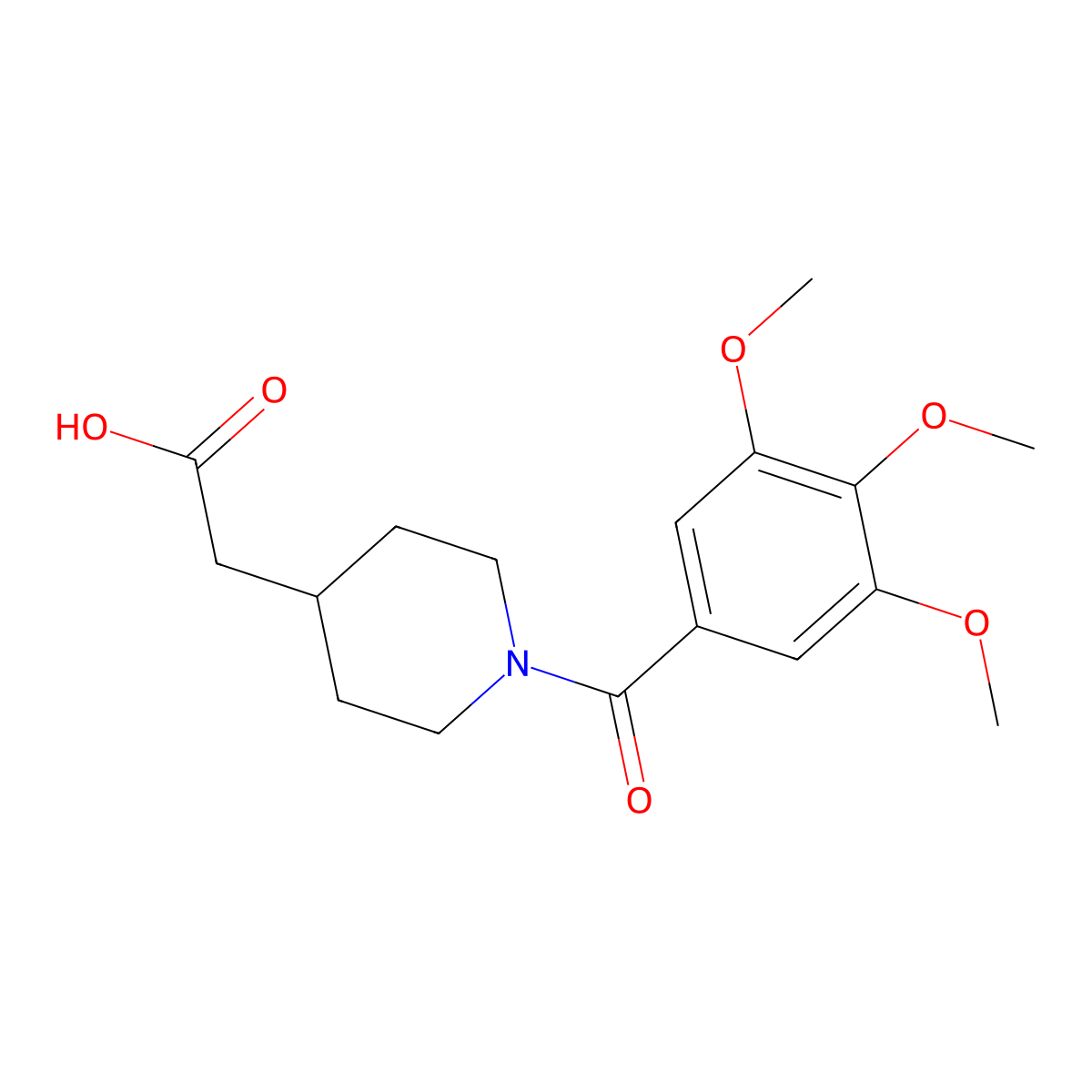 [1-(3,4,5-Trimethoxybenzoyl)piperidin-4-yl]acetic acid molecular structure, CAS 1030422-06-0