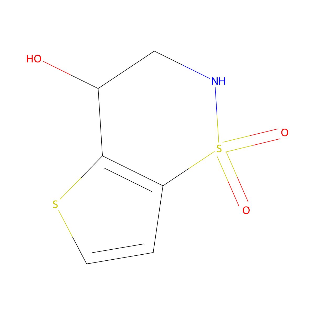 3,4-dihydro-2H-thieno[2,3-e][1,2]thiazin-4-ol 1,1-dioxide molecular structure, CAS 1030422-61-7