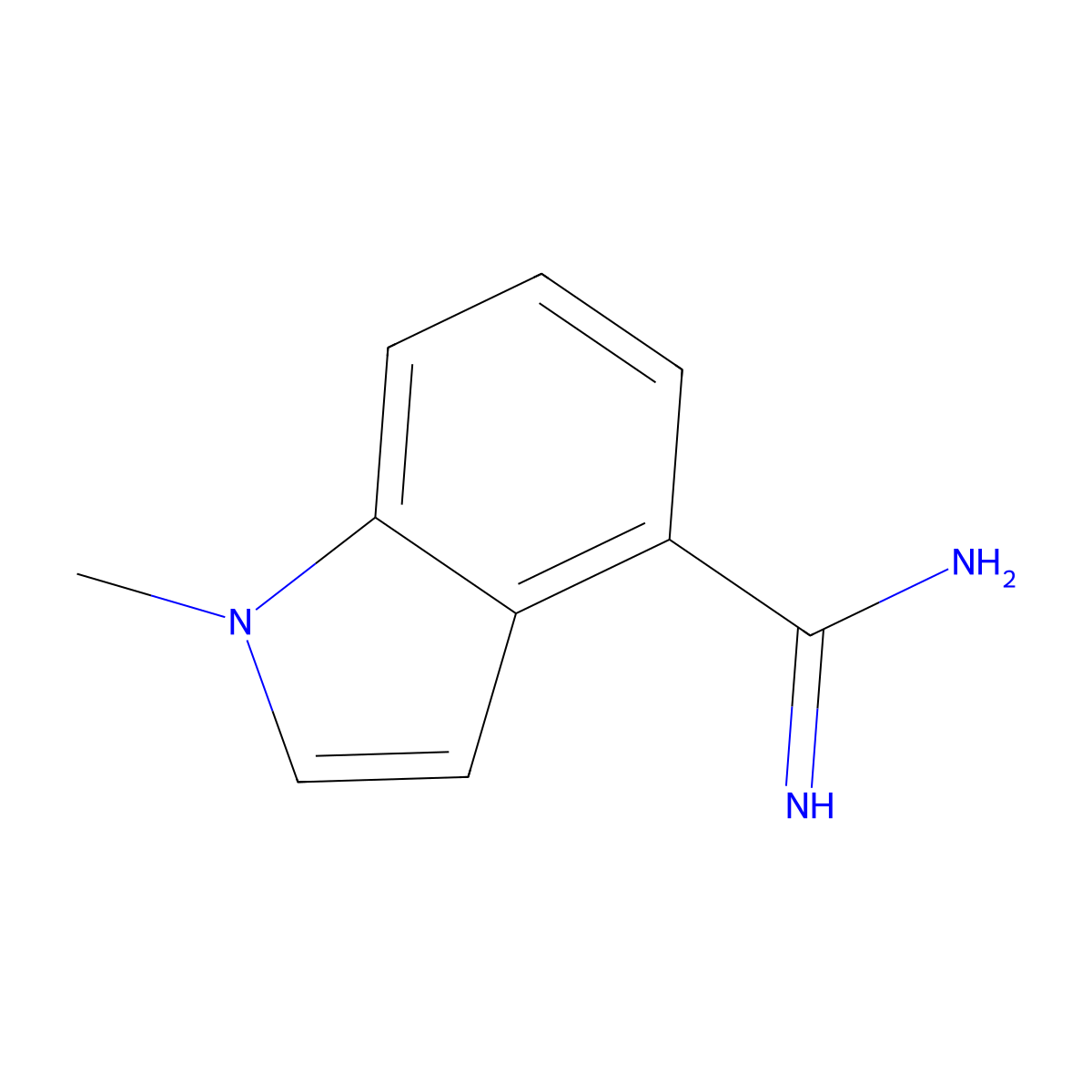 1-methyl-1H-indole-4-carboximidamide molecular structure, CAS 1030422-66-2