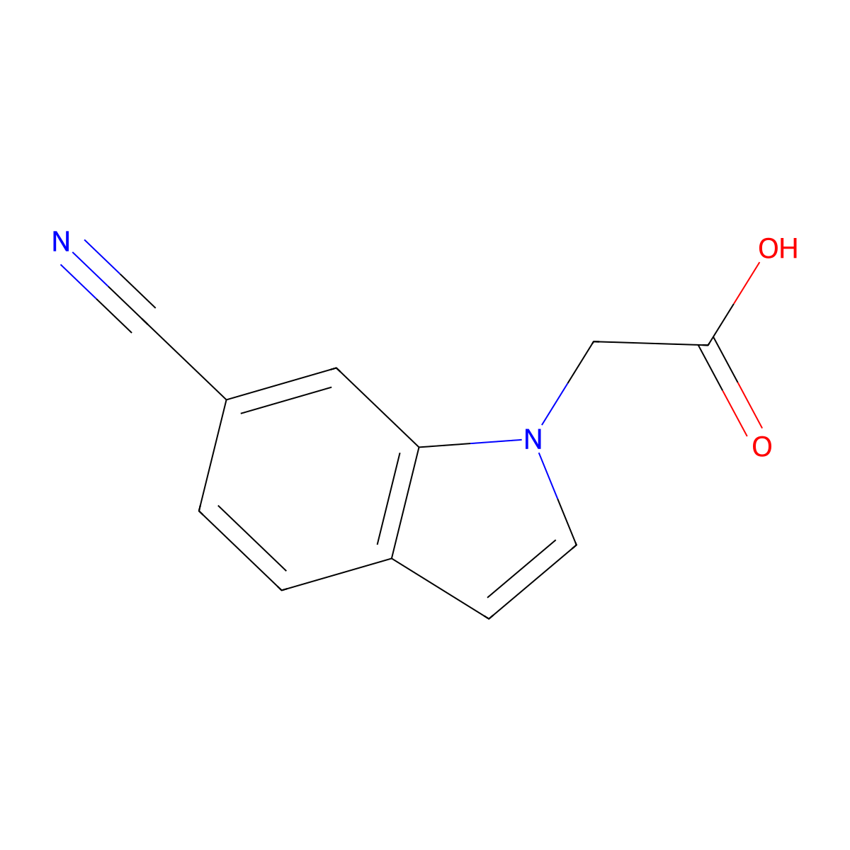 6-Cyanoindole-1-acetic acid molecular structure, CAS 1030423-85-8
