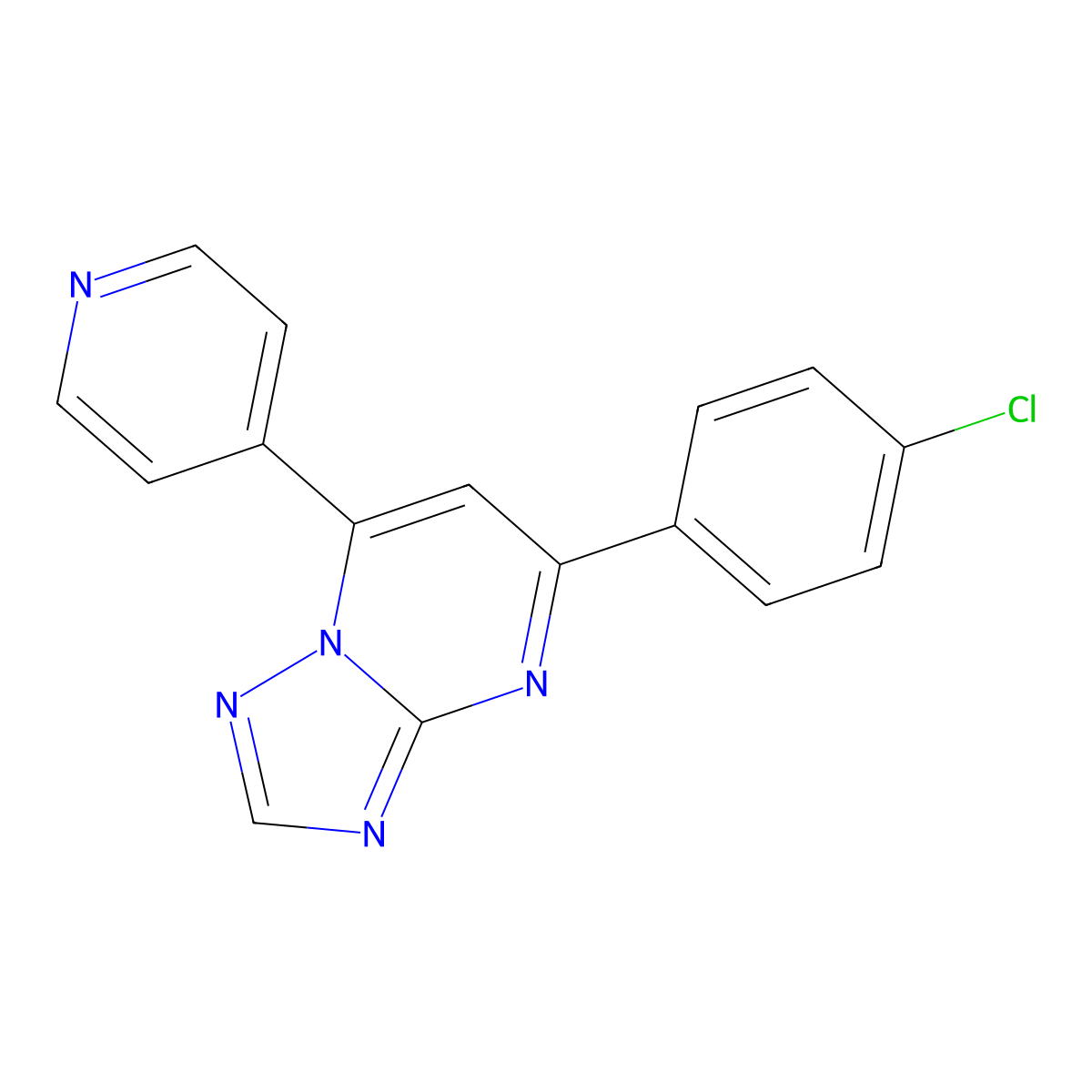 5-(4-Chlorophenyl)-7-(pyridin-4-yl)[1,2,4]triazolo[1,5-a]pyrimidine molecular structure, CAS 1030424-55-5