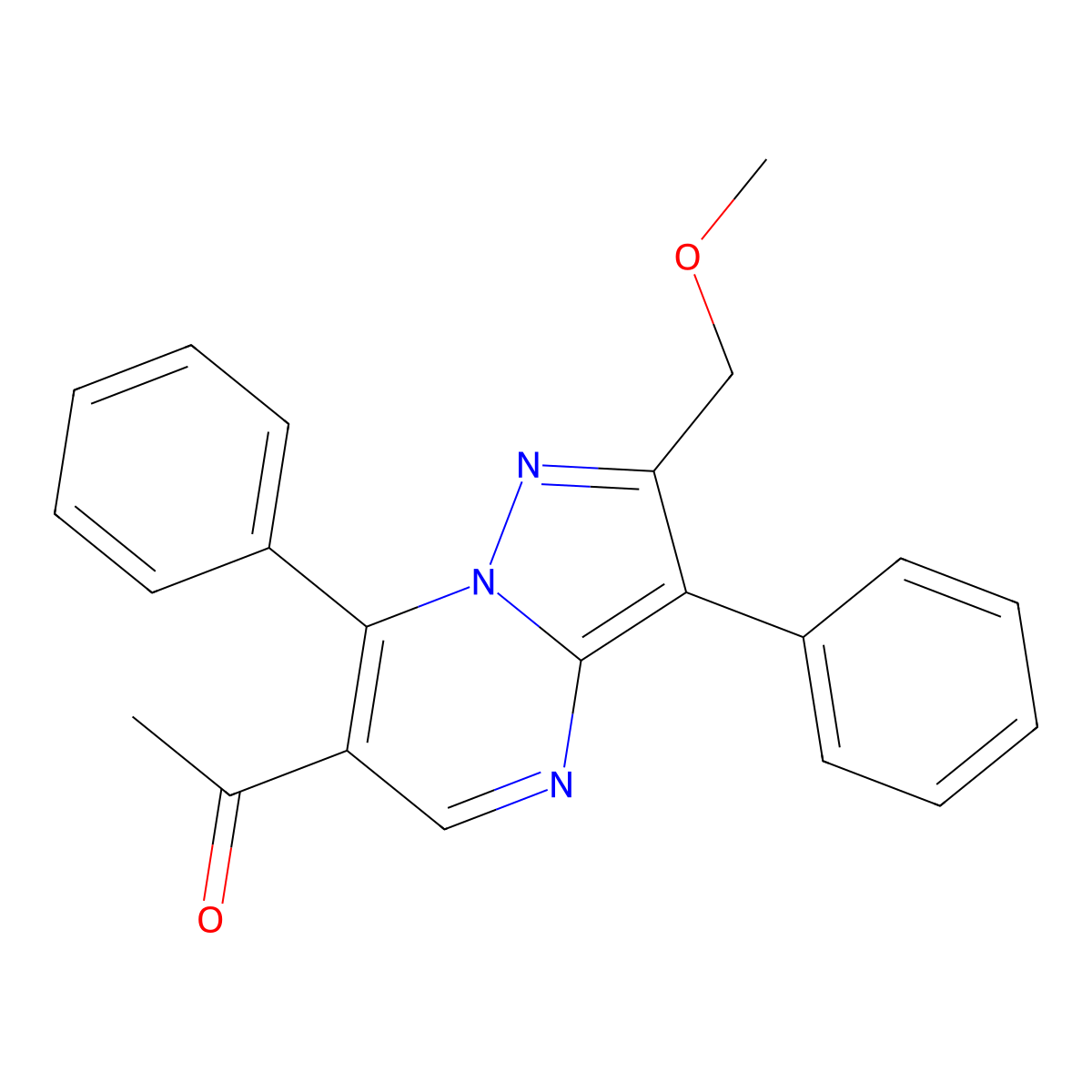 1-[2-(Methoxymethyl)-3,7-diphenylpyrazolo[1,5-a]pyrimidin-6-yl]ethanone molecular structure, CAS 1030424-71-5