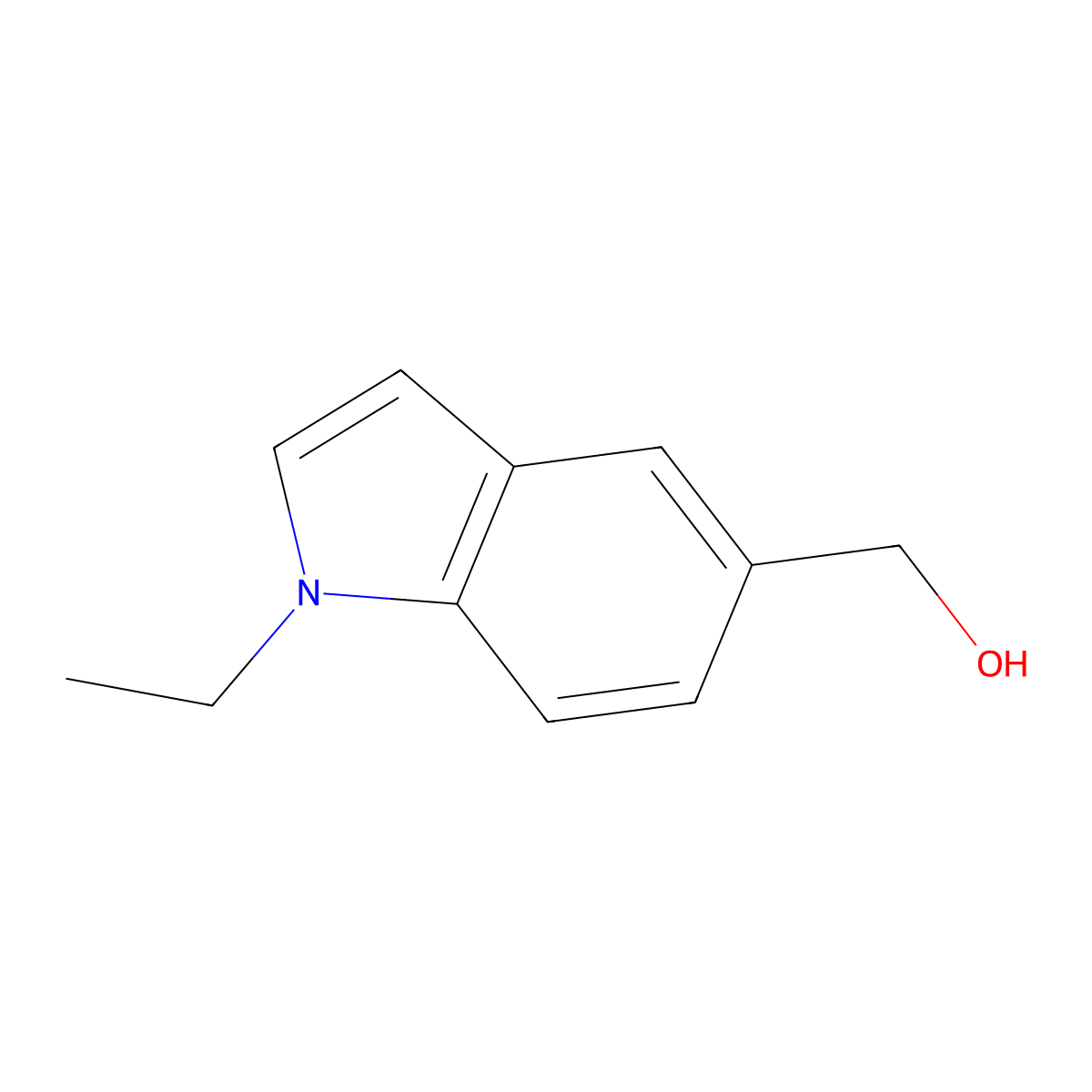 (1-ethyl-1H-indol-5-yl)methanol molecular structure, CAS 1030426-01-7