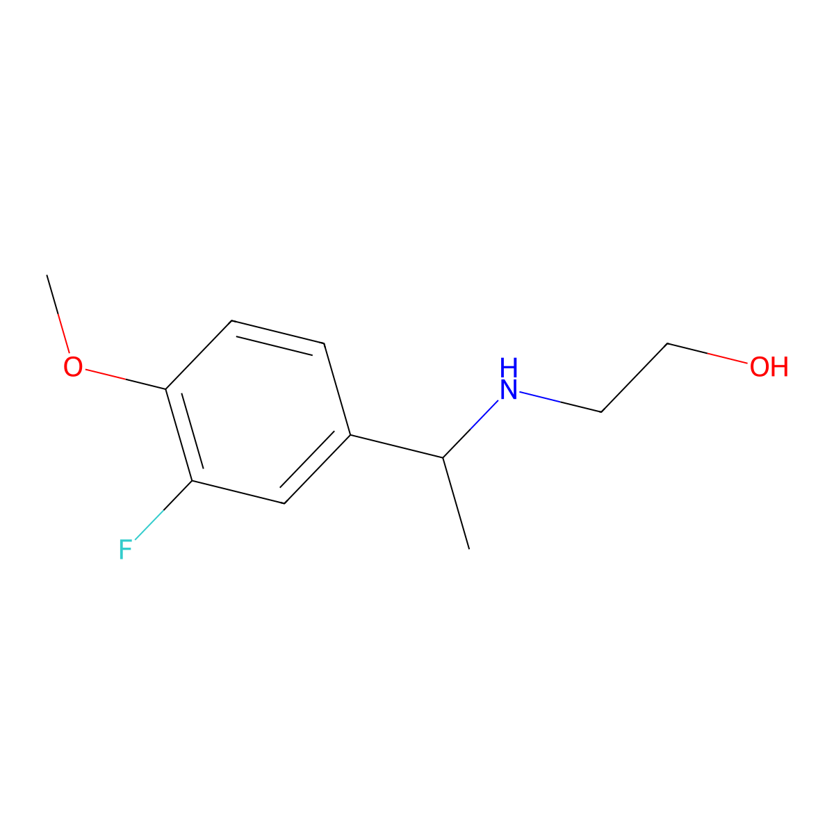 2-{[1-(3-Fluoro-4-methoxyphenyl)ethyl]amino}ethan-1-ol molecular structure, CAS 1030426-32-4