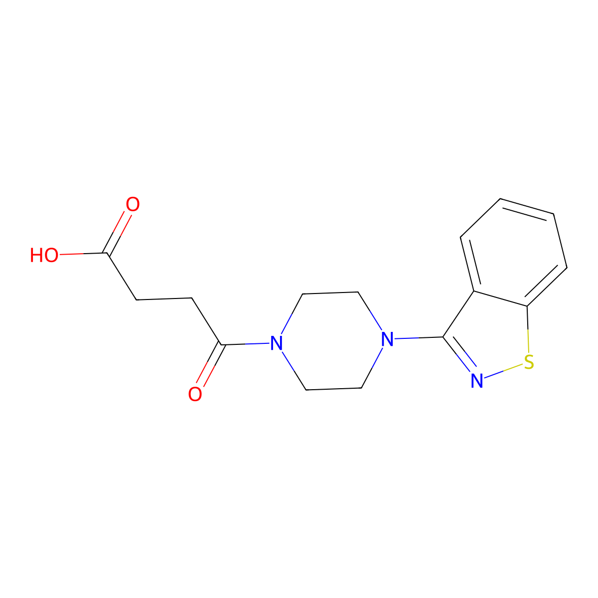 4-[4-(1,2-Benzothiazol-3-yl)piperazin-1-yl]-4-oxobutanoic acid molecular structure, CAS 1030429-68-5