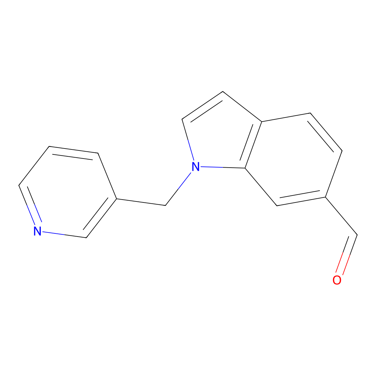 1-(pyridin-3-ylmethyl)-1H-indole-6-carbaldehyde molecular structure, CAS 1030429-74-3