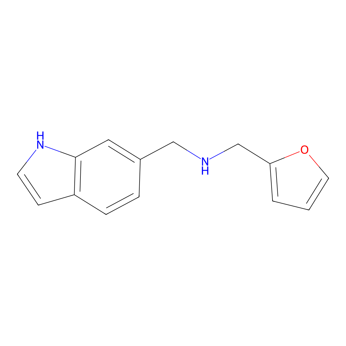 (2-Furylmethyl)(1H-indol-6-ylmethyl)amine molecular structure, CAS 1030430-14-8
