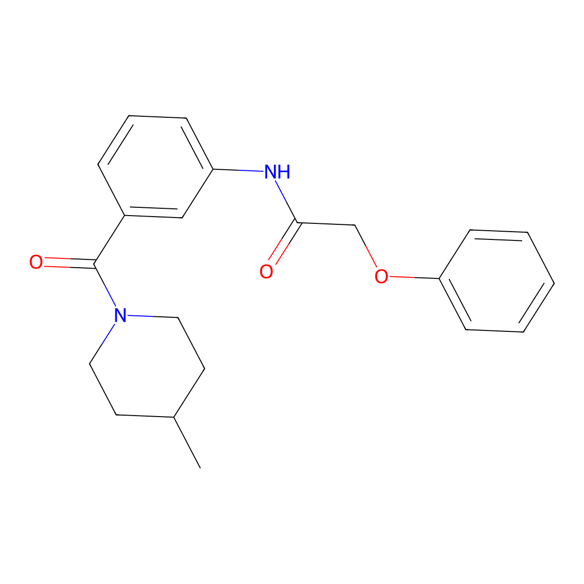 N-{3-[(4-methylpiperidin-1-yl)carbonyl]phenyl}-2-phenoxyacetamide molecular structure, CAS 1030430-72-8