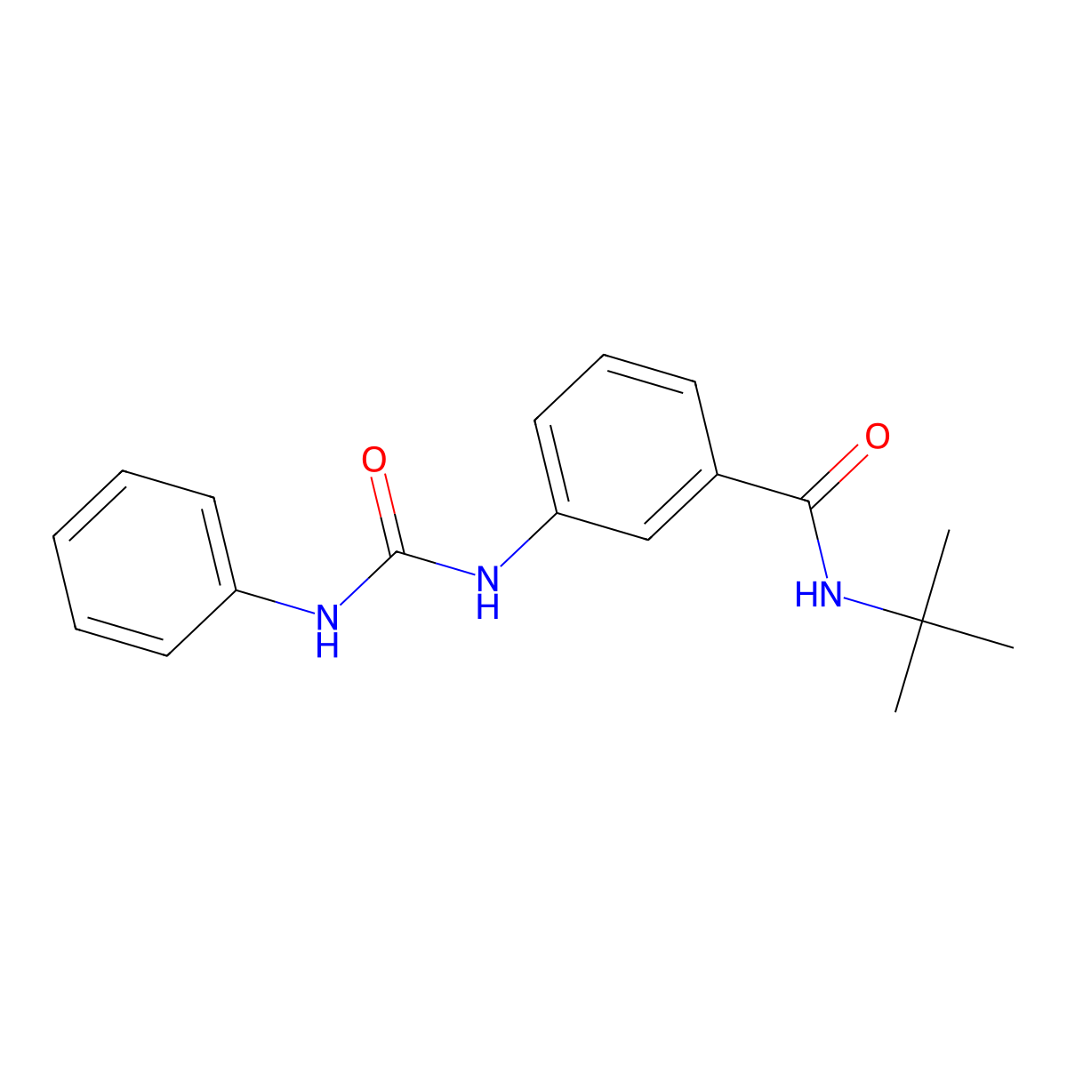 N-tert-butyl-3-[(phenylcarbamoyl)amino]benzamide molecular structure, CAS 1030431-77-6